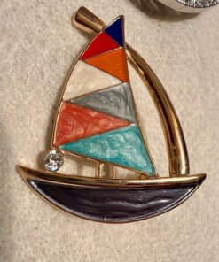 Ship boat brooch