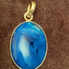 Silver pendant with natural blue agate #51
