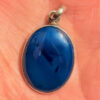 Silver pendant with natural blue agate #51