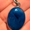 Silver pendant with natural blue agate #51
