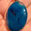 Silver pendant with natural blue agate #51
