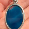 Silver pendant with natural blue agate #51