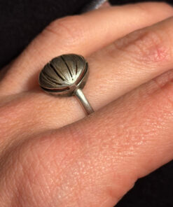 Vintage Soviet Round Sterling Silver Ring Size M1/2