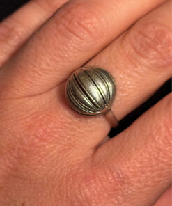 Vintage Soviet Round Sterling Silver Ring Size M1/2