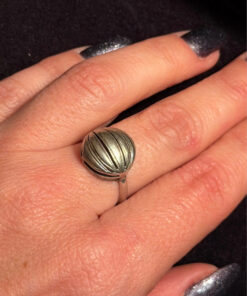 Vintage Soviet Round Sterling Silver Ring Size M1/2