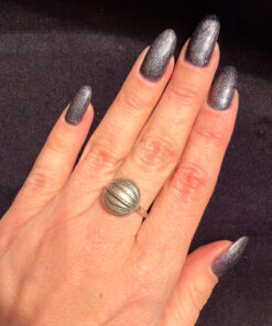 Vintage Soviet Round Sterling Silver Ring Size M1/2