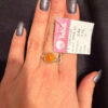 New Sterling silver ring with Baltic amber Uk size Q#51