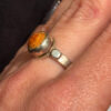 New Sterling silver ring with Baltic amber Uk size Q#51