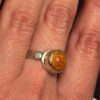 New Sterling silver ring with Baltic amber Uk size Q#51