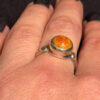 New Sterling silver ring with Baltic amber Uk size Q#51