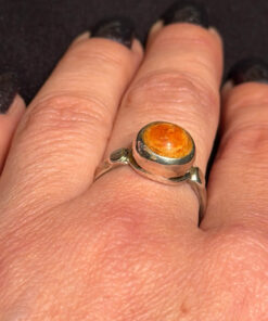 New Sterling silver ring with Baltic amber Uk size Q