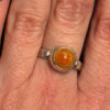 New Sterling silver ring with Baltic amber Uk size Q#51