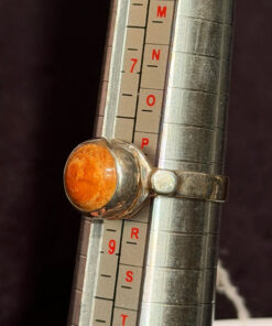 New Sterling silver ring with Baltic amber Uk size Q