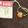 New Sterling silver ring with Baltic amber Uk size Q#51