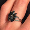 A stunning silver ring with deep blue natural sapphires, size N  #51.