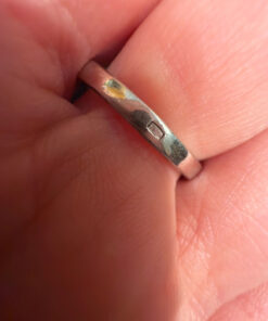 A stunning silver ring with deep blue natural sapphires, size N