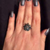 A stunning silver ring with deep blue natural sapphires, size N  #51.