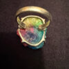 Amazing Natural Solar Crystal Quartz Sterling silver ring size N, Rainbow