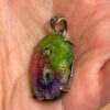 Amazing Natural Solar Crystal Quartz Sterling silver pendant, Rainbow Solar Quartz
