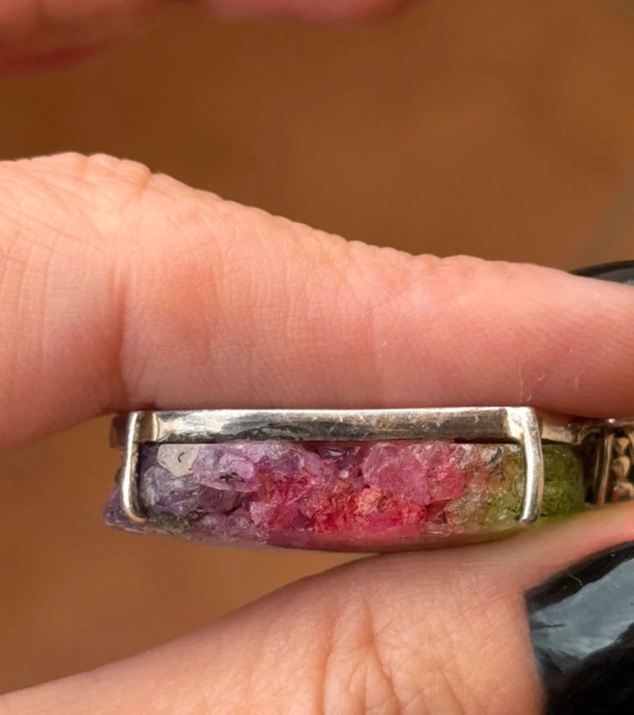 Amazing Natural Solar Crystal Quartz Sterling silver pendant, Rainbow Solar Quartz