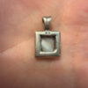 Vintage Deco Marcasite 925 Sterling Silver Mother of Pearl Pendant