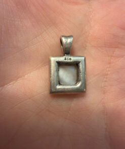 Vintage Deco Marcasite 925 Sterling Silver Mother of Pearl Pendant