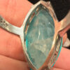 Incredible natural aquamarine silver ring, size O.