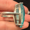 Incredible natural aquamarine silver ring, size O.