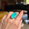Incredible natural aquamarine silver ring, size O.