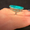 Incredible natural aquamarine silver ring, size O.