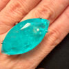 Incredible natural aquamarine silver ring, size O.