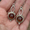 Vintage 925 Sterling Silver Smokey Quartz Drop Earring#118