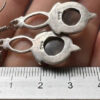 Vintage 925 Sterling Silver Smokey Quartz Drop Earring#118