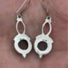 Vintage 925 Sterling Silver Smokey Quartz Drop Earring#118