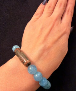 Genuine Aquamarine Bracelet. Natural Aquamarine Beads. Original