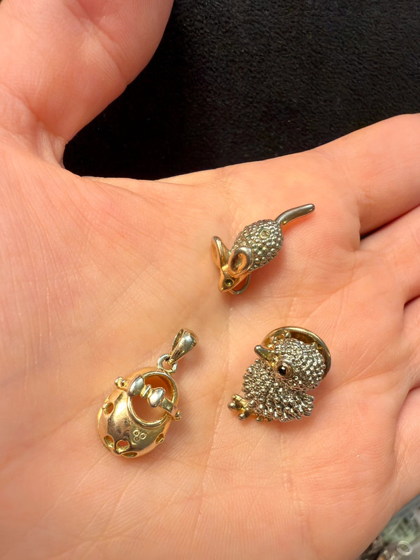 Set of Pendant badge mouse chick sandal