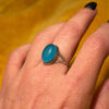 natural Aqua Chalcedony Sterling Silver Ring N#113
