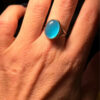 natural Aqua Chalcedony Sterling Silver Ring N#113