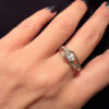 Sterling silver ring Uk O1/2 cubic zirconia #113