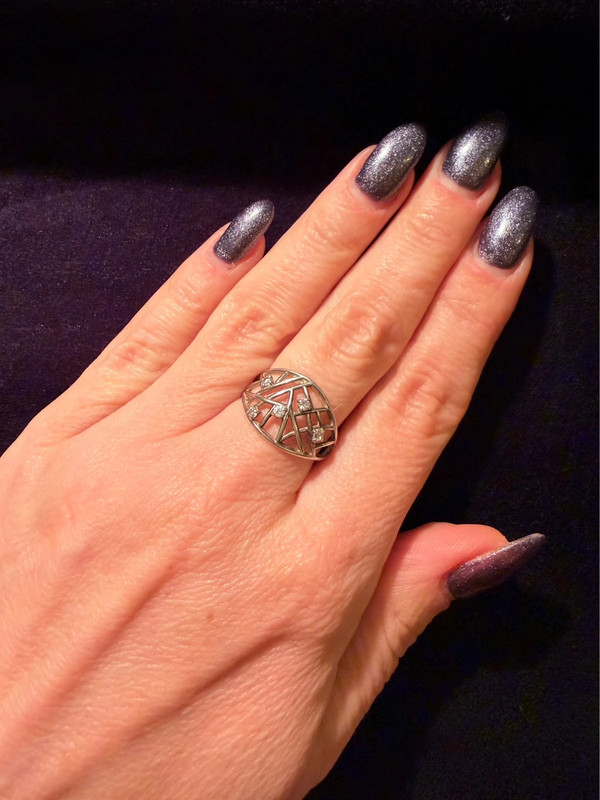 Sparkling fashion 925 Sterling Silver ring, Size N cubic zirconia#115