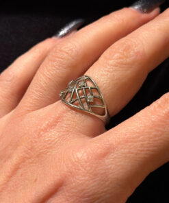 Sparkling fashion 925 Sterling Silver ring, Size N cubic zirconia