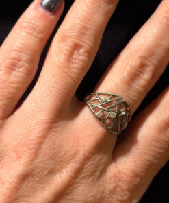 Sparkling fashion 925 Sterling Silver ring, Size N cubic zirconia