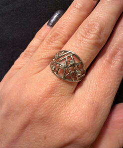 Sparkling fashion 925 Sterling Silver ring, Size N cubic zirconia