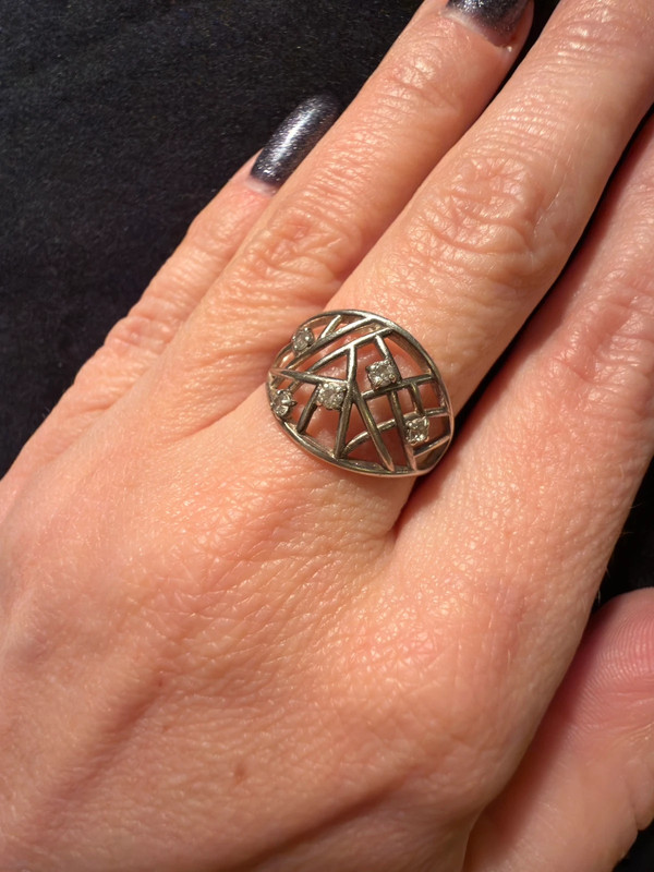 Sparkling fashion 925 Sterling Silver ring, Size N cubic zirconia#115