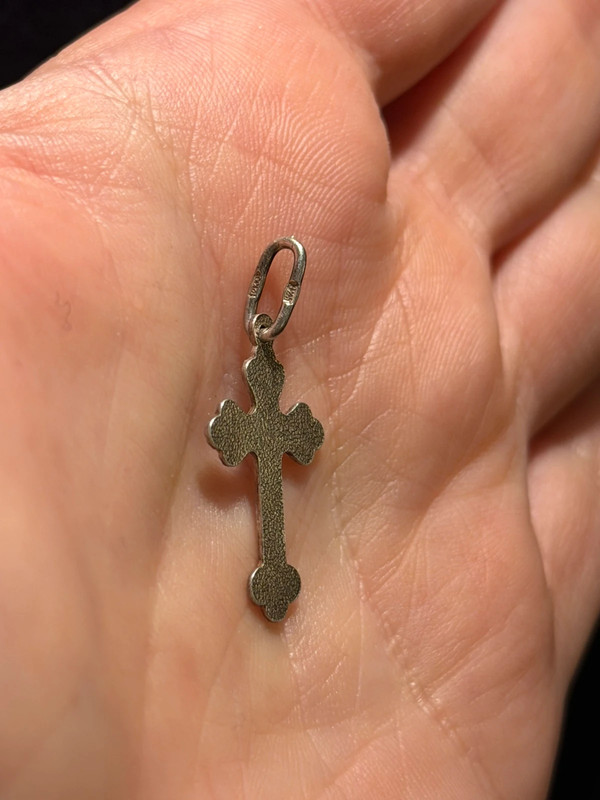 Religious sterling silver cross #103