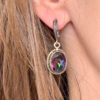 Natural Mystic Topaz Earrings-925 Sterling Silver#113