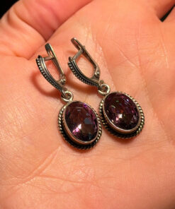 Natural Mystic Topaz Earrings-925 Sterling Silver