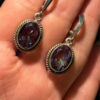 Natural Mystic Topaz Earrings-925 Sterling Silver#113