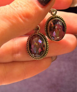 Natural Mystic Topaz Earrings-925 Sterling Silver