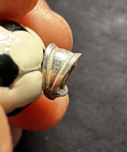 925  Sterling Silver Enamel Football Charm